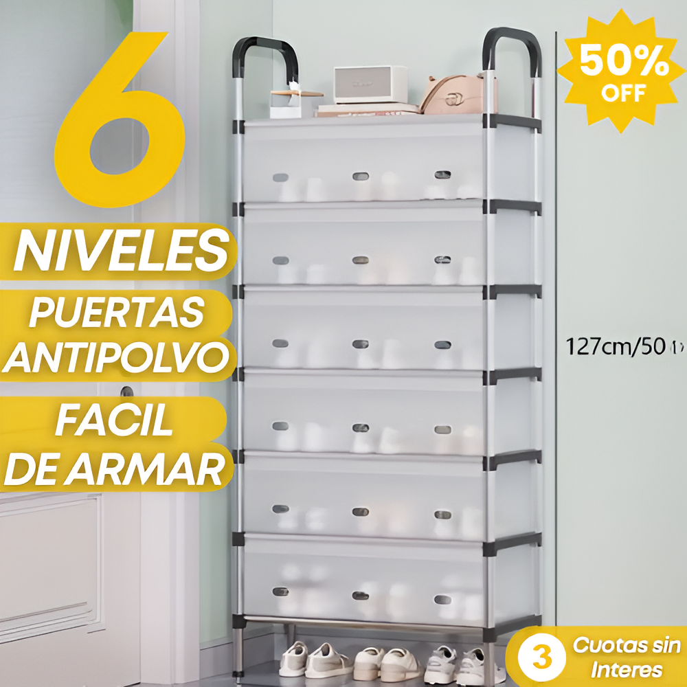 OFERTA ORGANIZADOR DE ZAPATOS I 6 NIVELES I CON TAPA ANTIPOLVO