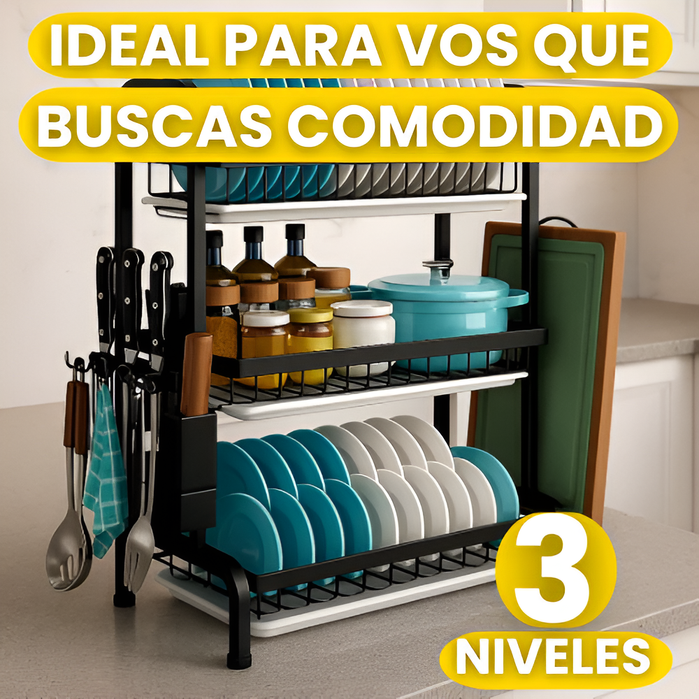 Escurridor de platos de 3 niveles - 50 OFF solo por HOY