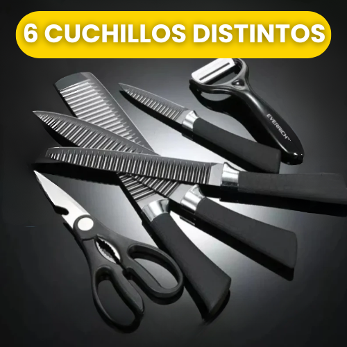 ChefPro - Set De 6 Cuchillos Corta Como Un Chef.