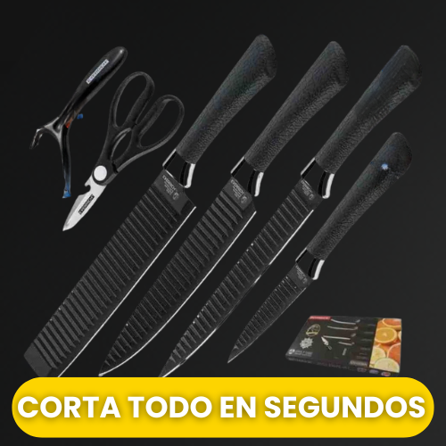 ChefPro - Set De 6 Cuchillos Corta Como Un Chef.