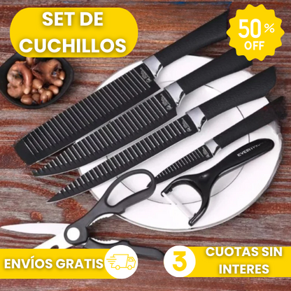 ChefPro - Set De 6 Cuchillos Corta Como Un Chef.