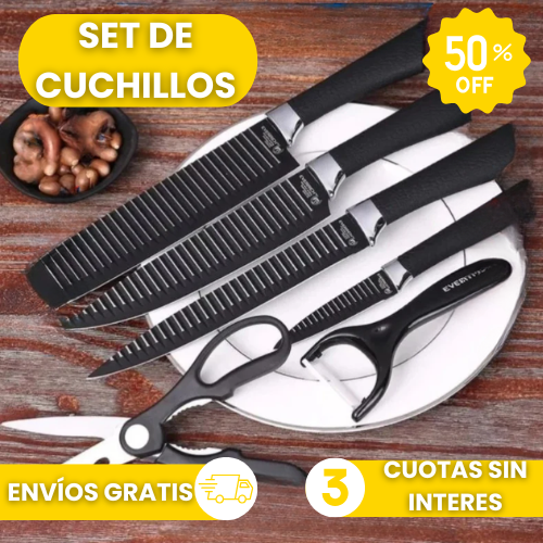 ChefPro - Set De 6 Cuchillos Corta Como Un Chef.