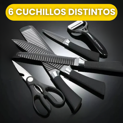 ChefPro - Set De 6 Cuchillos Corta Como Un Chef.