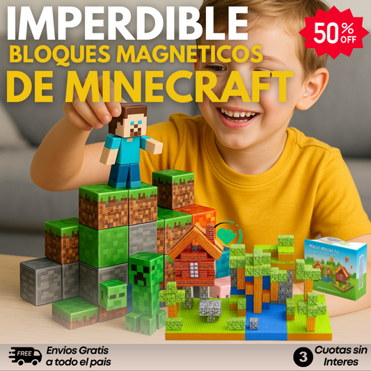 Super Oferta! BLOQUES MAGNETICOS DE MINECRAFT EN 50% OFF + ENVIO GRATIS!