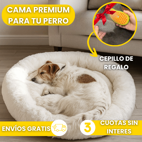 CAMA PREMIUM PARA MASCOTAS + CEPILLO A VAPOR