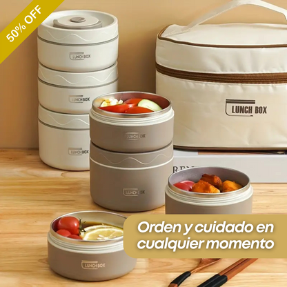 Set de 4 Portacomidas + Lonchera Térmica